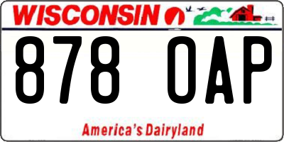 WI license plate 878OAP