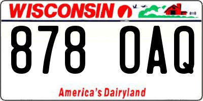 WI license plate 878OAQ