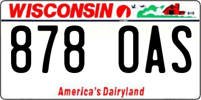 WI license plate 878OAS