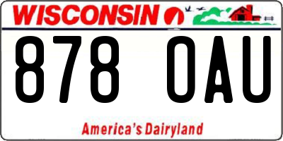 WI license plate 878OAU