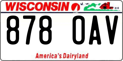 WI license plate 878OAV