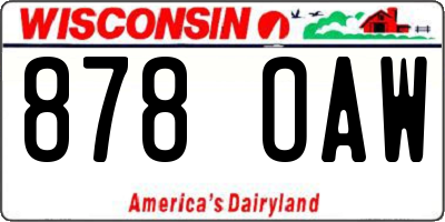 WI license plate 878OAW