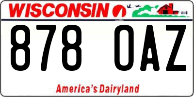 WI license plate 878OAZ