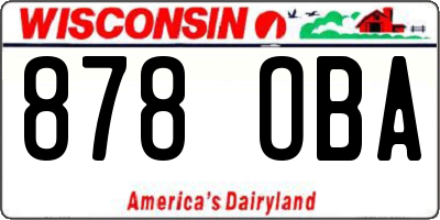 WI license plate 878OBA