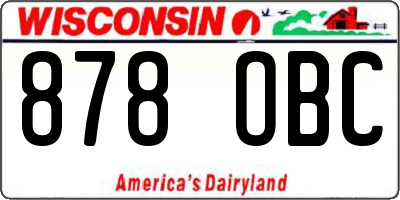 WI license plate 878OBC