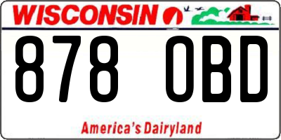 WI license plate 878OBD