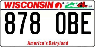 WI license plate 878OBE