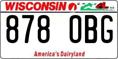 WI license plate 878OBG