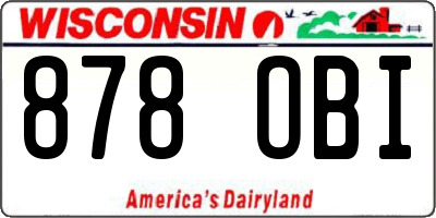 WI license plate 878OBI