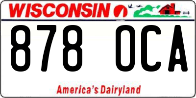 WI license plate 878OCA