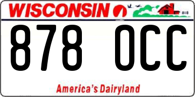 WI license plate 878OCC