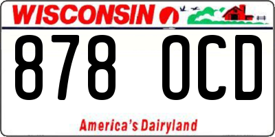 WI license plate 878OCD