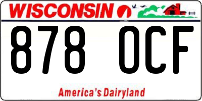 WI license plate 878OCF