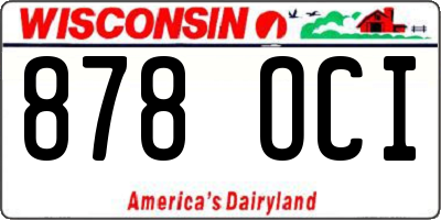 WI license plate 878OCI