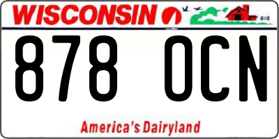 WI license plate 878OCN