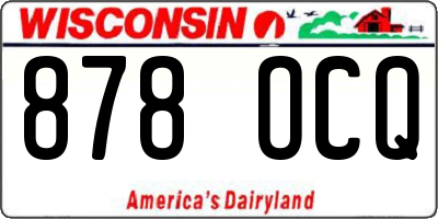 WI license plate 878OCQ