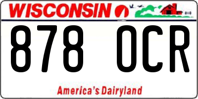 WI license plate 878OCR