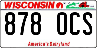 WI license plate 878OCS