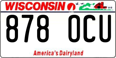 WI license plate 878OCU