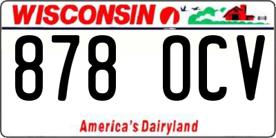WI license plate 878OCV