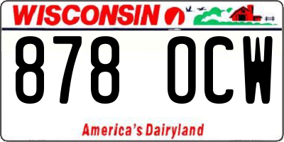 WI license plate 878OCW
