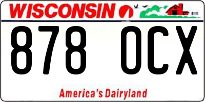 WI license plate 878OCX