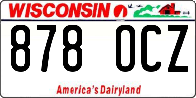 WI license plate 878OCZ