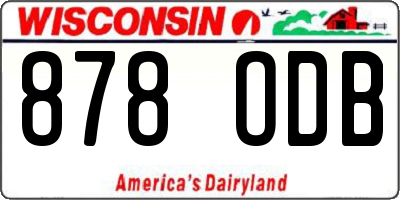 WI license plate 878ODB