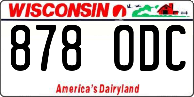 WI license plate 878ODC