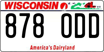 WI license plate 878ODD