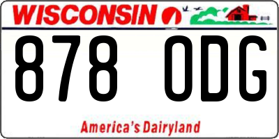 WI license plate 878ODG