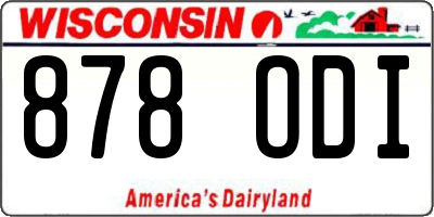 WI license plate 878ODI