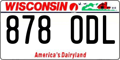 WI license plate 878ODL