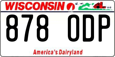 WI license plate 878ODP