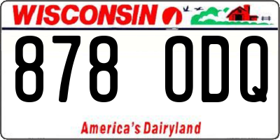 WI license plate 878ODQ