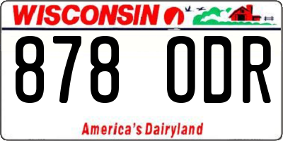 WI license plate 878ODR