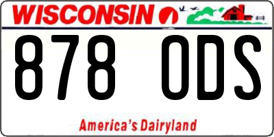 WI license plate 878ODS