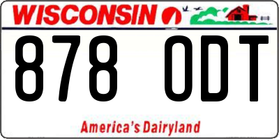 WI license plate 878ODT