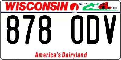 WI license plate 878ODV