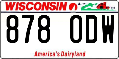 WI license plate 878ODW