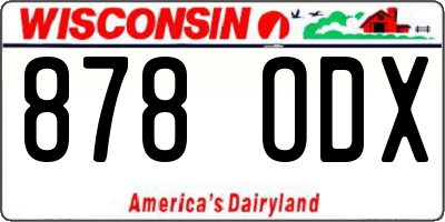 WI license plate 878ODX