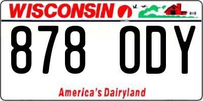 WI license plate 878ODY