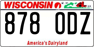 WI license plate 878ODZ