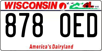 WI license plate 878OED