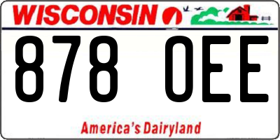 WI license plate 878OEE