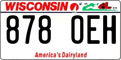 WI license plate 878OEH