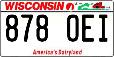 WI license plate 878OEI