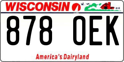 WI license plate 878OEK