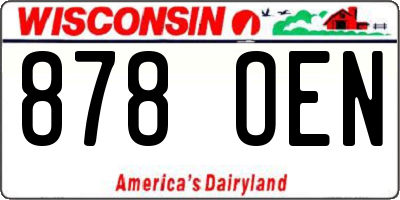 WI license plate 878OEN