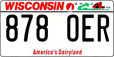 WI license plate 878OER